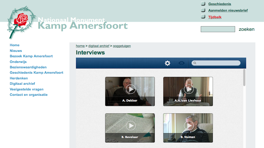 Collectie op Kamp Amerfoort website